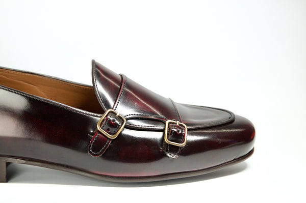 Double Monk Loafer Antik Burdeos